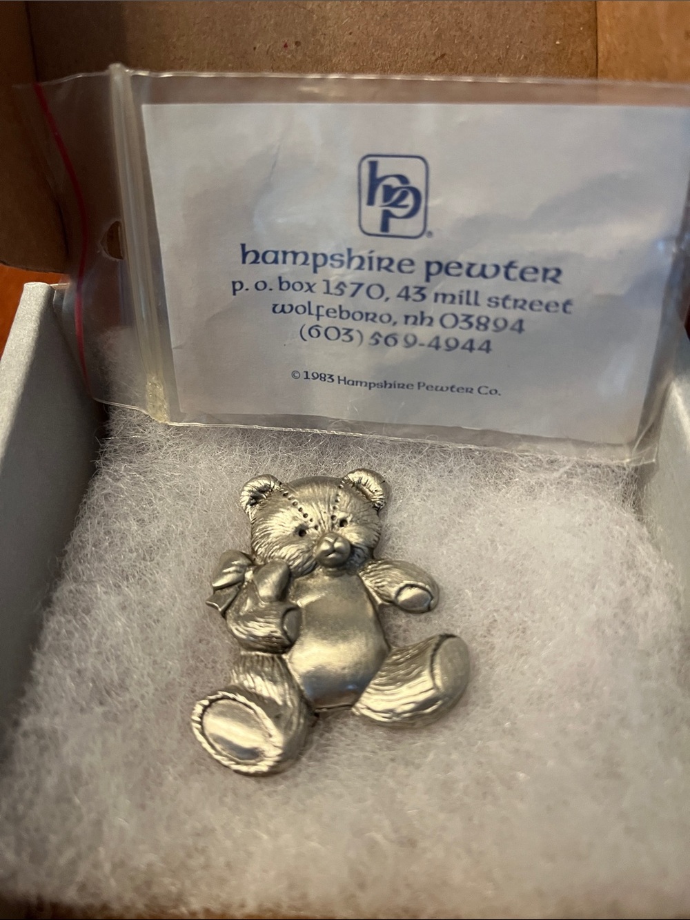 Pewter Teddy Bear pin